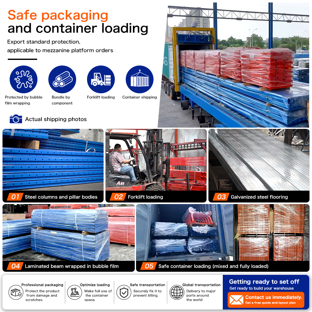 Multi Level Steel Industrial Mezzanine Warehouse Storage Rack Heavy Duty Platform Shelving Customized System