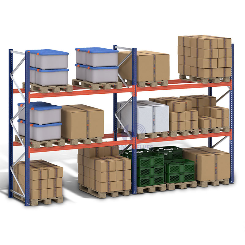 Customized 4 Layers Metal Warehouse Heavy Duty Pallet Shelves Racking Systems Cold Rolled Steel Supermarket Storage Rack
