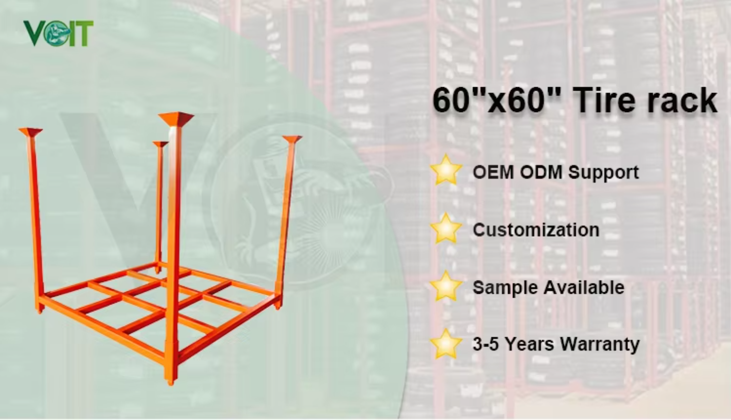 Industrial Warehouse Heavy-Duty Detachable Steel Passengers Tire Storage Rack