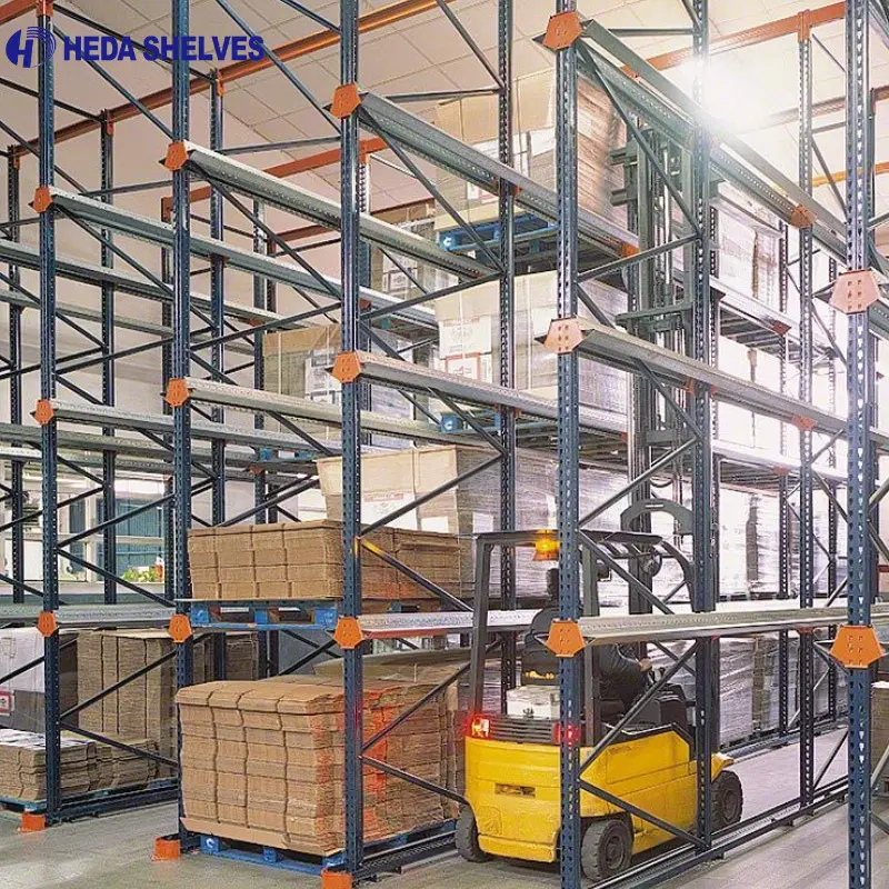 Hydraulic load capacity stress test on warehouse racking beams