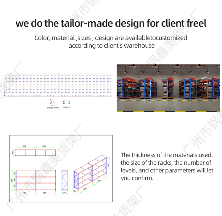 Heavy duty rack shelving details