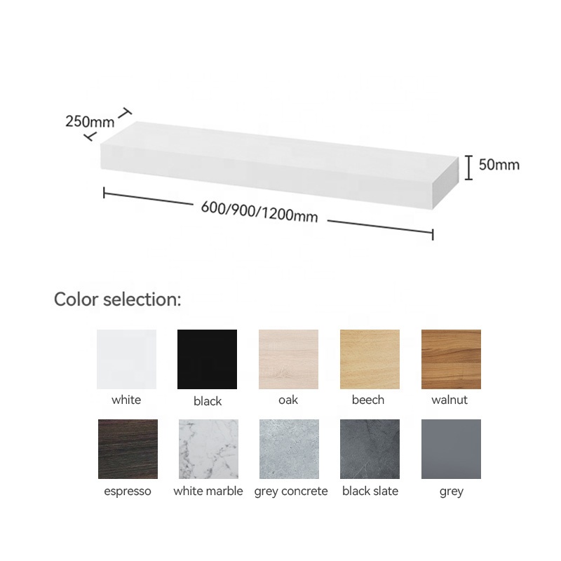 MDF Floating Shelves Multifunctional Wall Mounted Wooden Shelf Board Wall Storage Solution for Home Shelving Organization