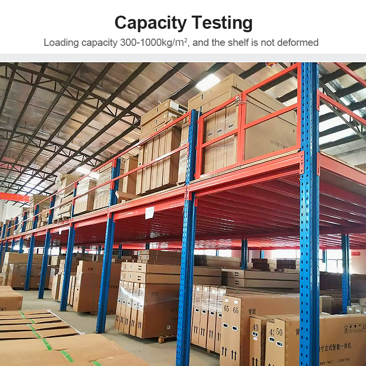 Customize Heavy Duty Boltless Powder Coated Mezzanine Rack Attic/Loft Shelf Beam 500kg/sqm Load Capacity for Warehouse Storage