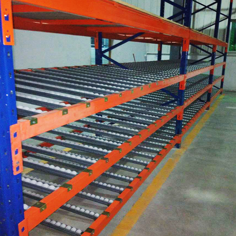 Warehouse Flow Through Sliding Wheel Pipe Roller Track Pallet Racking