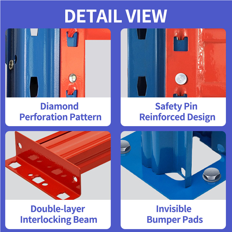 Yueyang Heavy Load Water Drop Type Clip Racking Boltless Industrial Warehouse Pallet Rack Q235 Steel Epoxy Powder Coated