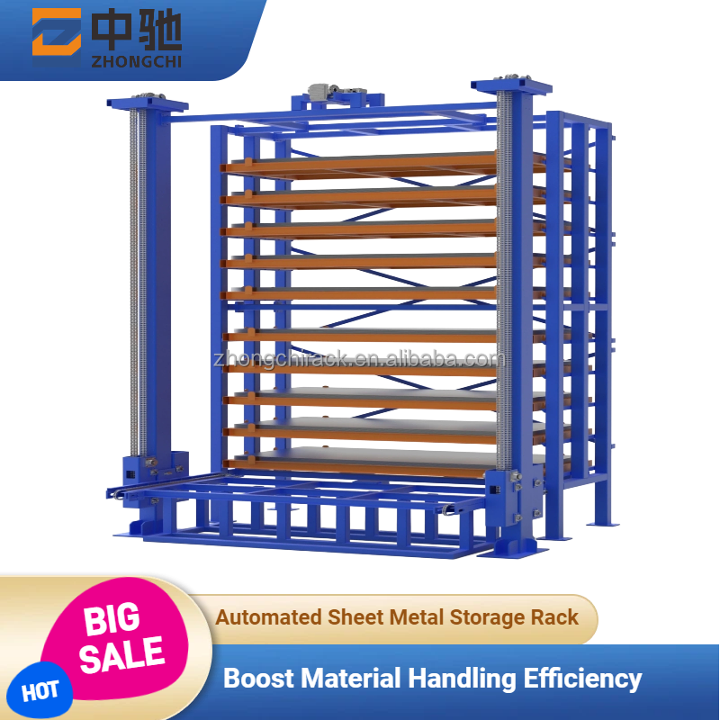 High Density 8-Layer Steel Automated Warehouse Rack System For Sheet Metal Storage Heavy Duty Anti-Rust Industrial Structure