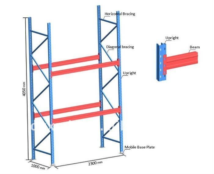 Mracking High Density Steel Warehouse Metal Van Rack System Heavy Duty Shelving Single Deep Industrial Pallet Rack Shelving
