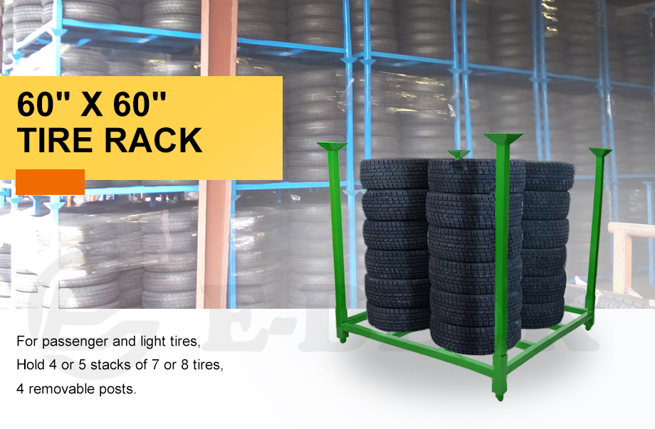 Warehouse Foldable Metal Steel Heavy Duty Portable Tire Racking System for Storage