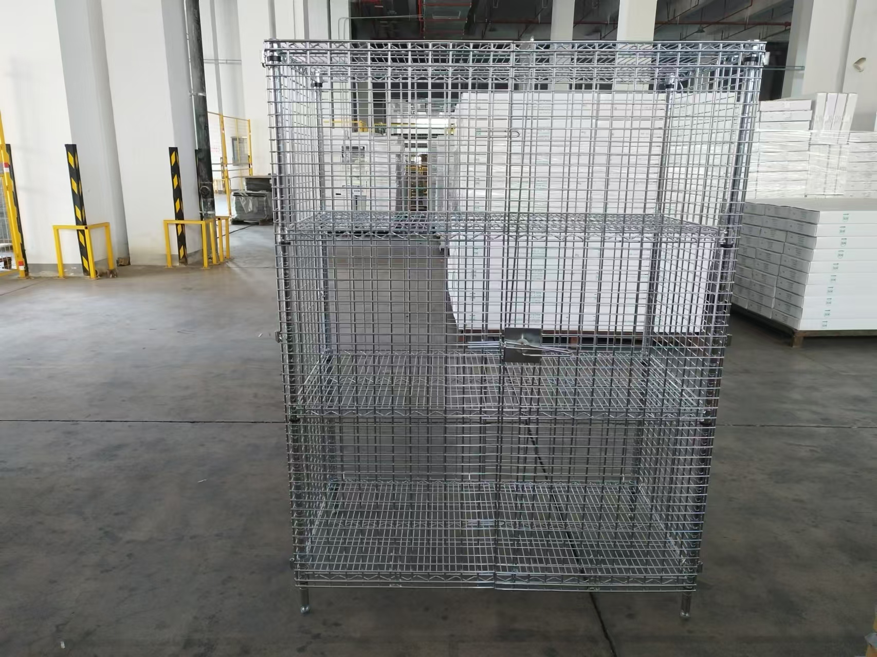 4-Tier Chrome Wire Shelving Unit Adjustable Industrial Storage Rack ESD-Safe for Factories Warehouses Standing Dinnerware