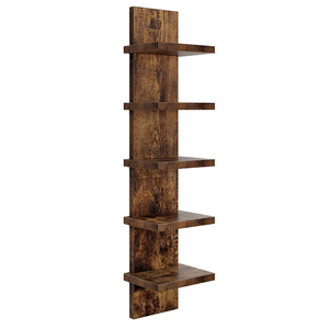 Modern 5-story Wooden Wall-mounted Storage Display Kitchen Bookshelf Rack
