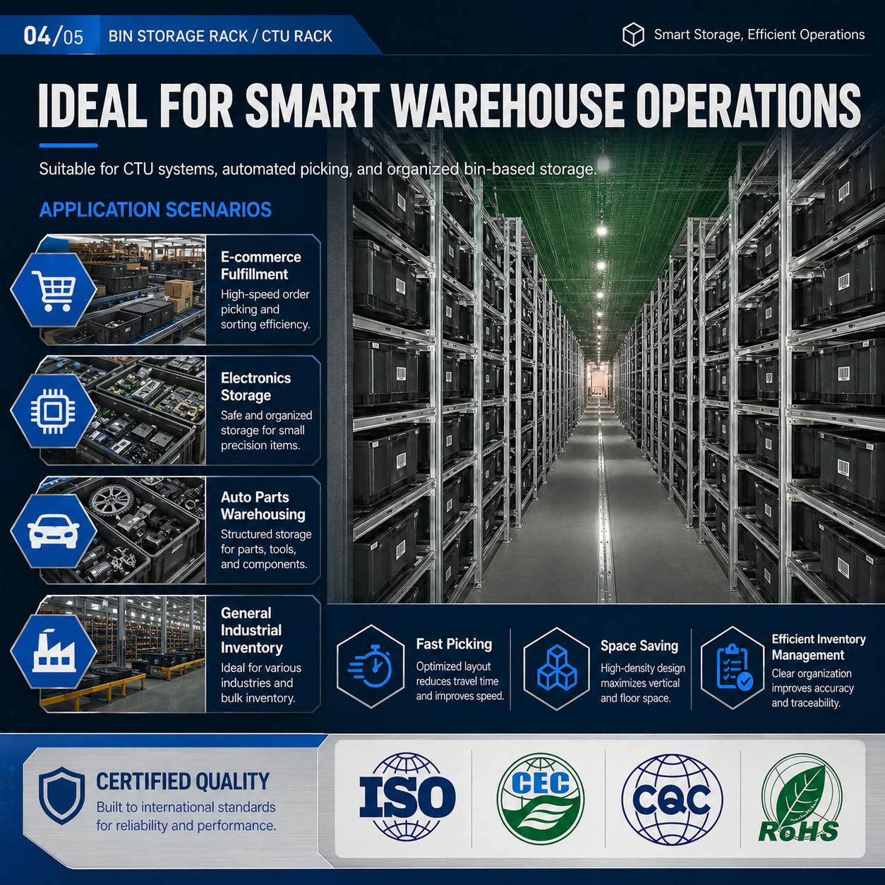 Mini Load ASRS Tote Storage Rack Automated Bin Warehouse Racking System For Small Parts