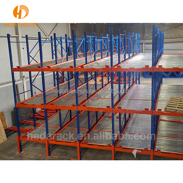 High Quality FIFO Gravity Carton Flow Rack Pallet Rack System Pallet Flow Racking Warehouse Equipment
