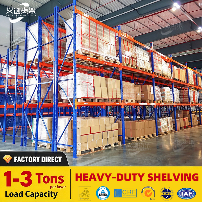 Heavy Duty Warehouse Storage Rack Selective Pallet Rack 1000-4500kg Load Capacity Q235B Steel Industrial Racking System