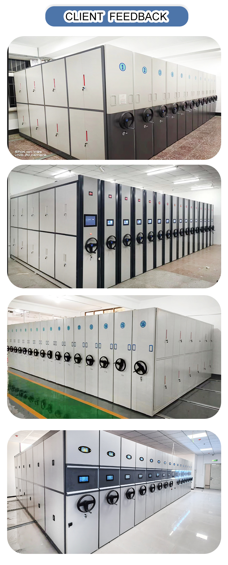 Manual Mobile Steel Adjustable Compact Shelving High Density Archive Storage Shelves Warehouse Hospital School Office Workshop