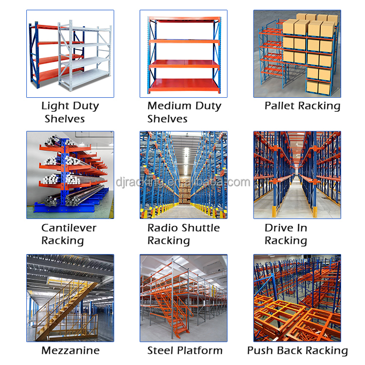 DJ Industrial Heavy Duty Steel Adjustable Warehouse Racking System For Fabric Roll Textile Material Storage