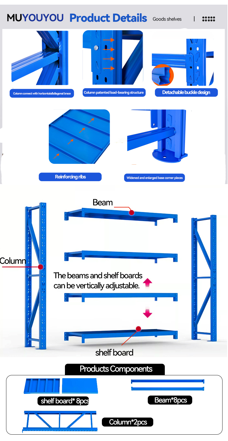 5/6 Layer Cheap Wholesale Heavy Duty Shelving Warehouse Material Handling Equipment Shelf Storage Market Battery Boxes Rack