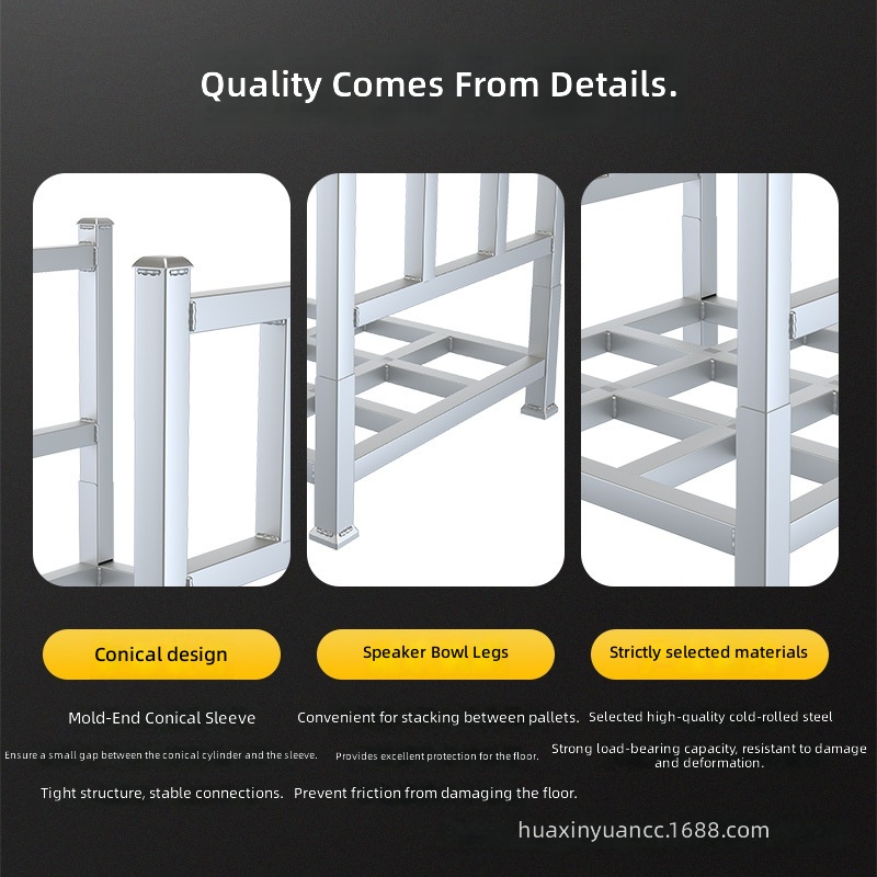 Heavy Duty Folding Stacking Rack Pallet Storage Frame No Assembly Required Made in China