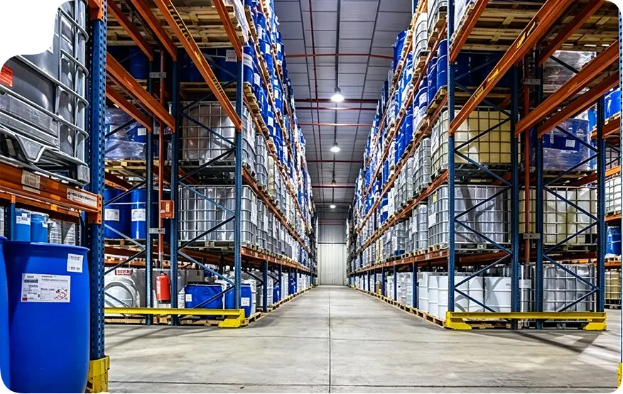 Heavy-duty industrial racking for drum and building material storage