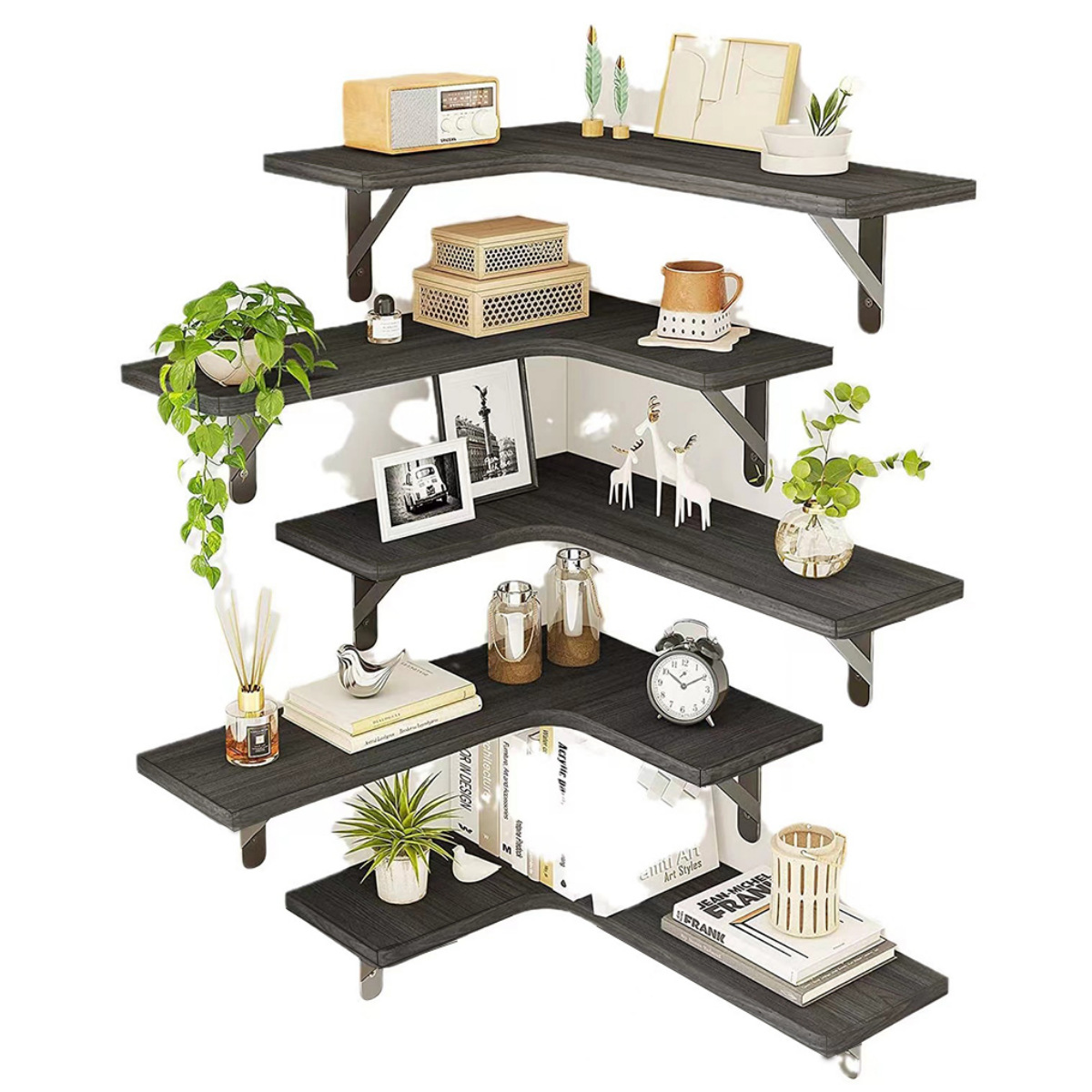 Wall-mounted floated shelf view 4
