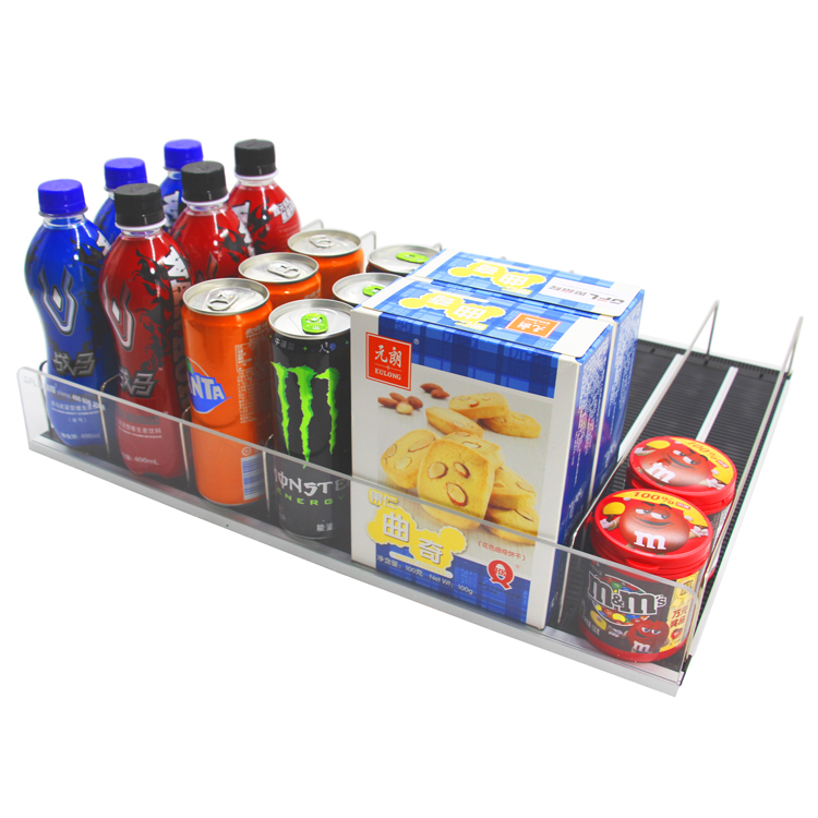 Heavy Duty Single-Sided Freestanding Supermarket Rack 8 Shelves Customizable Size Gravity Roller Display Sliding Shelf