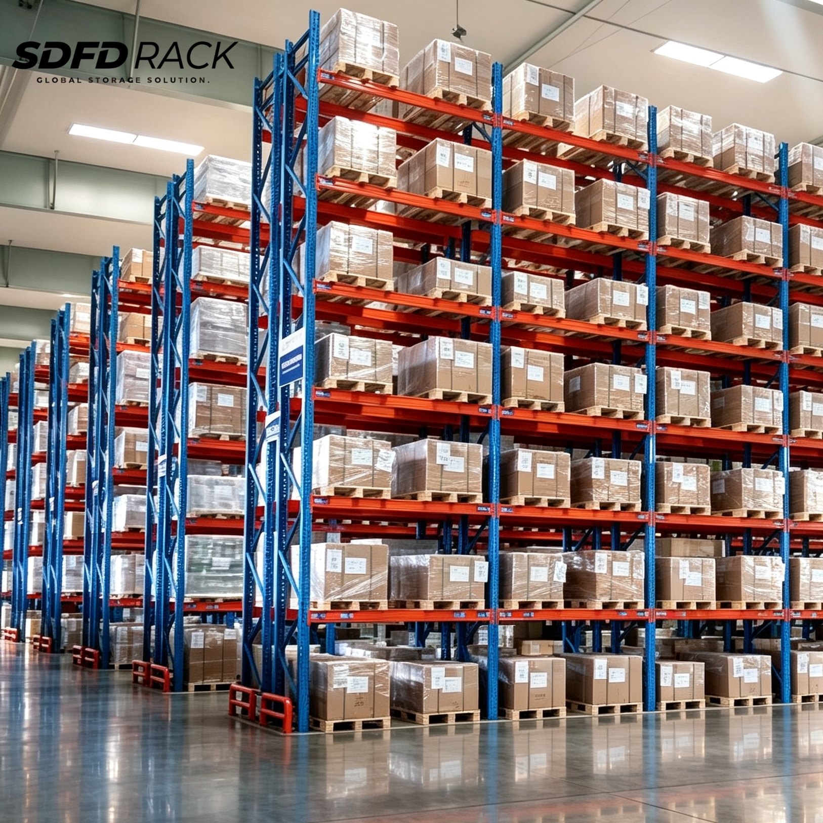 Adjustable Heavy Duty Pallet Rack Shelf Two Levels Custom High Load Capacity Industrial Warehouse Storage Pallet Racking System