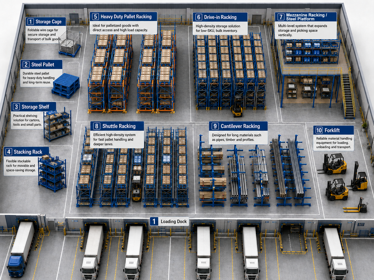 Warehouse Storage Rack System High Density Porta Pallet 1000kg Q235B Cold Rolled Steel Heavy Duty Pallet Rack Warehouse