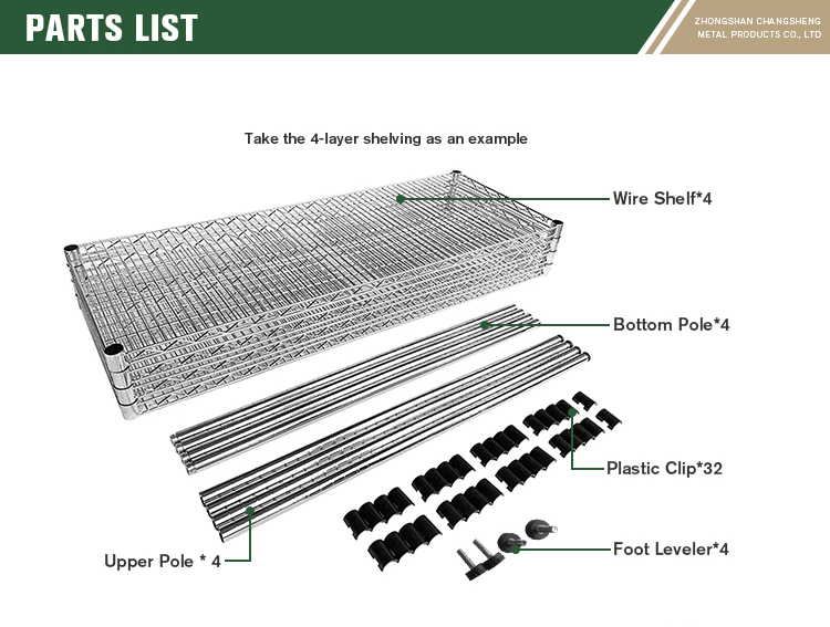 Commercial Storage Shelves 800lbs Heavy Duty 5 Tiers Chrome Steel Metal Wire Shelving Unit Shelf Rack
