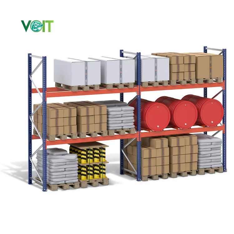 Heavy Duty Beam Racking 10-15m Tall Steel Storage Shelves for Large Logistics Center Palletized Cargo Stacking