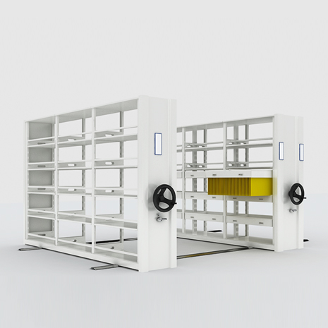High Density Mobile Filing Shelving System Manual Compactor Movable Racking Compact Shelves
