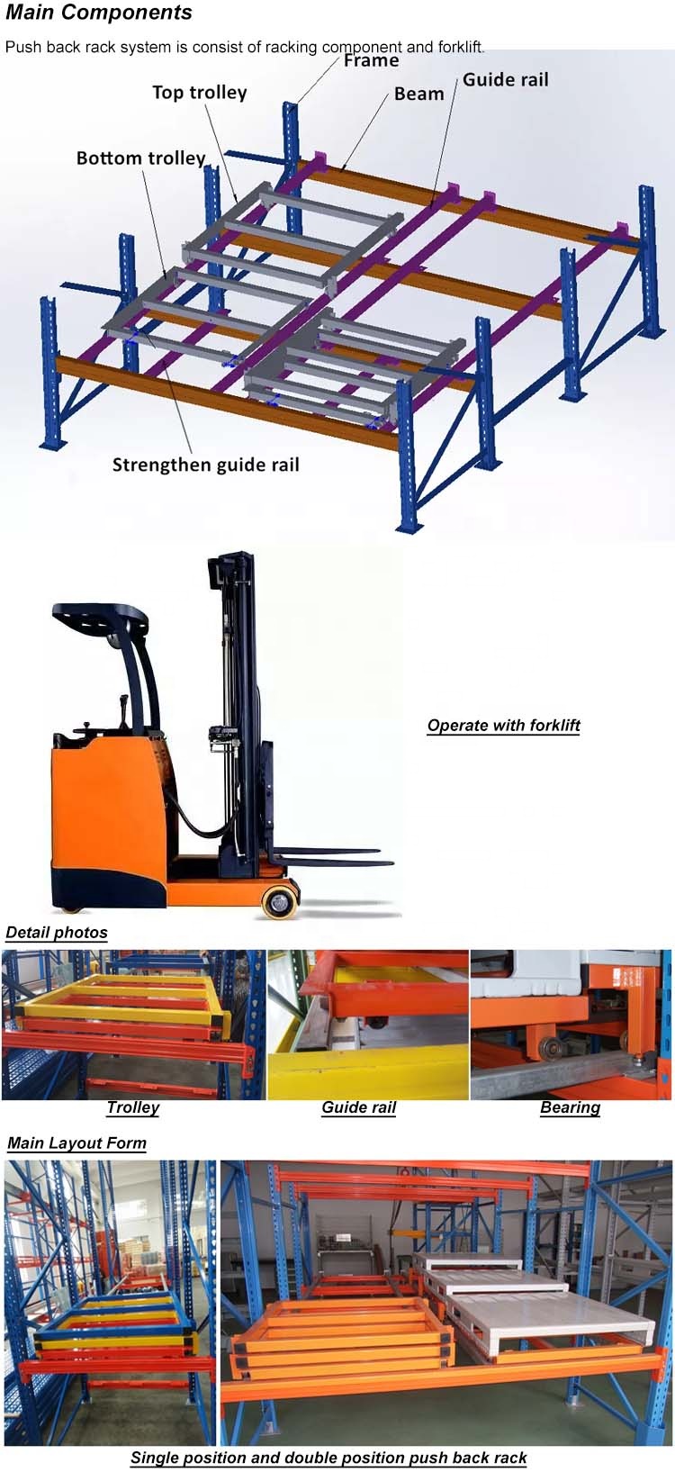 Industrial Push Back Racking