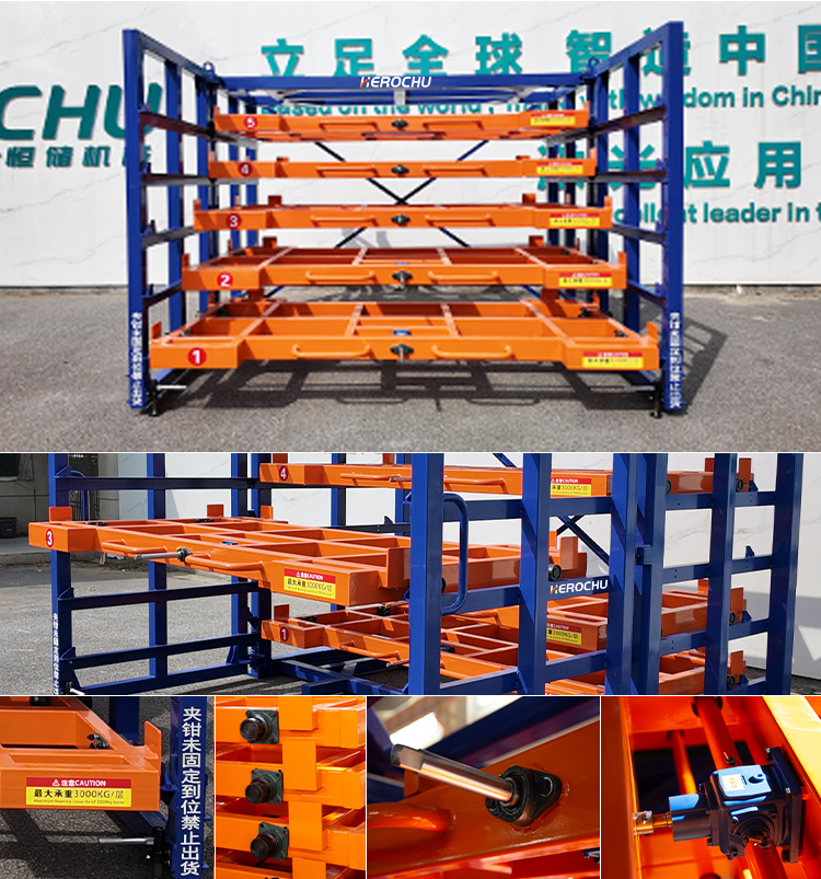 Industrial Steel Sheet Storage Rack With Roll-Out Shelves for Metalworking Shop, Factory Warehouse