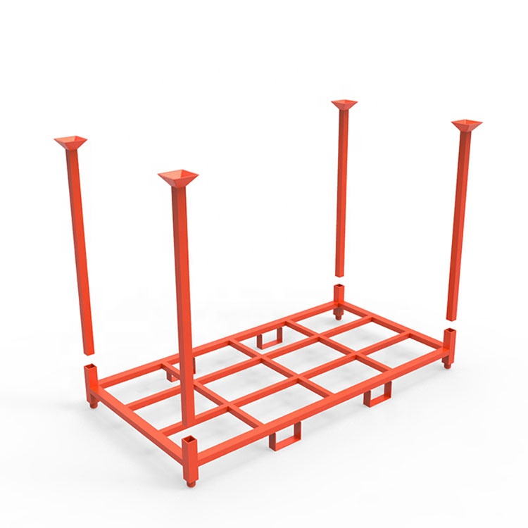 Factory Supply Industrial Logistics Foldable Stacking Rack Rolling Steel Cage Trolley Metal Shelves for Putting Cargo and Tires