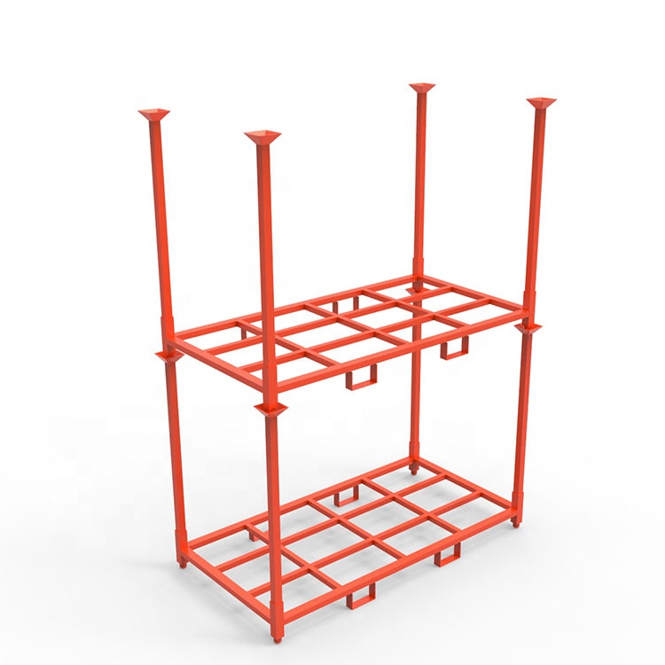 Factory Supply Industrial Logistics Foldable Stacking Rack Rolling Steel Cage Trolley Metal Shelves for Putting Cargo and Tires