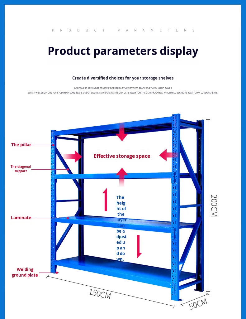 Steel Storage Racks Wholesale Warehouse Storage Shelves Heavy-Duty Multi-Layer Display Racks for Supermarket