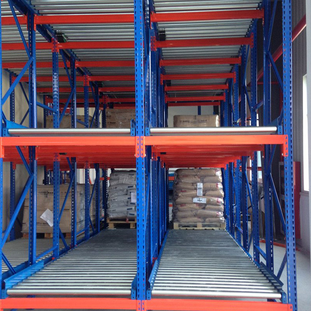 Hot Sale Steel Gravity Flow Roller Racking Systems Customized Heavy Duty Corrosion Protected Pallet Flow Rack
