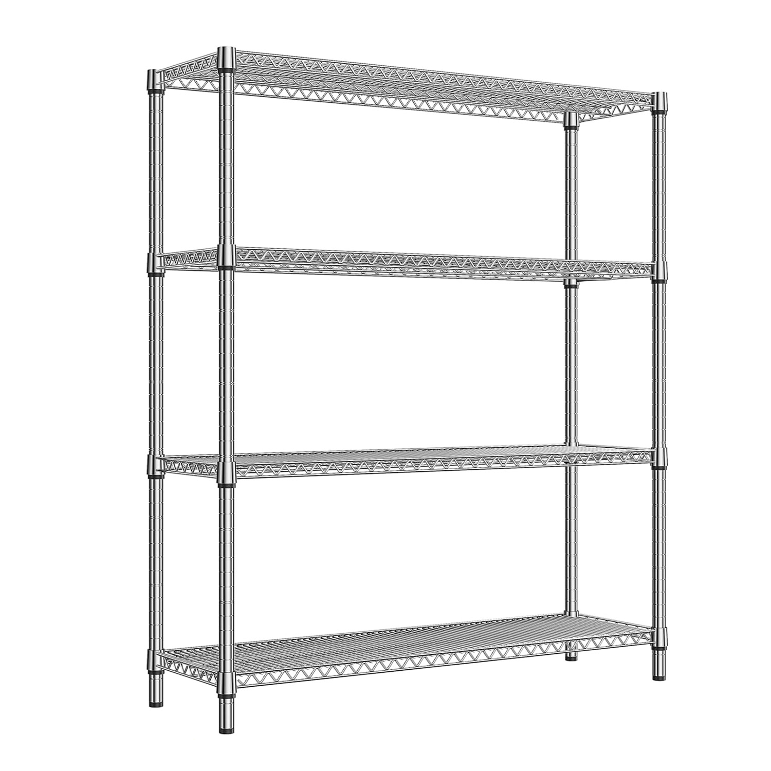 MZG Wholesale Boltless Chrome Garage Organizer Rack Modular 4-Tier Large Heavy Duty Steel Wire Shelving System