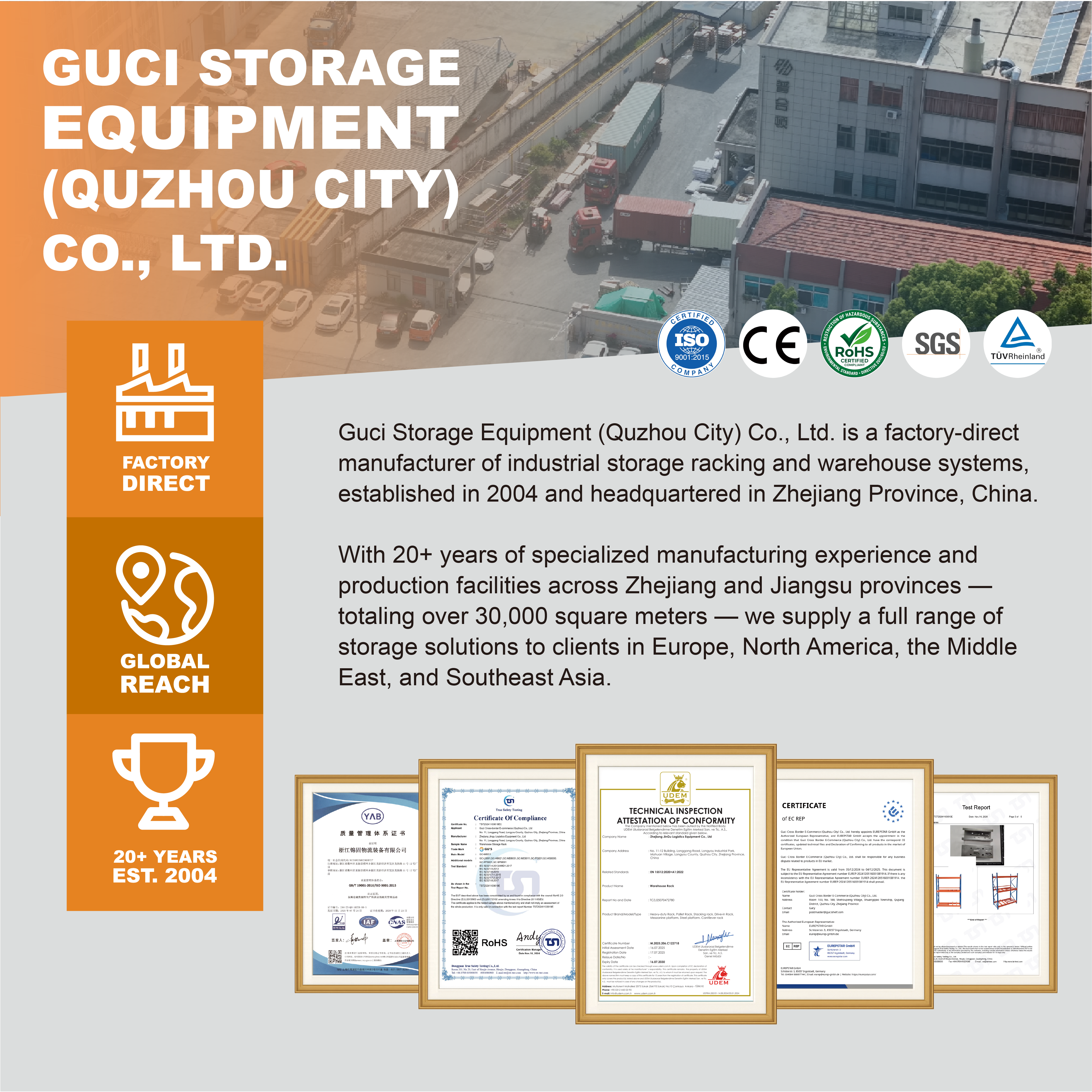 GUCI Large Scale Project Double Deep Pallet Racking System Heavy Duty Industrial Storage Solution for Warehouse