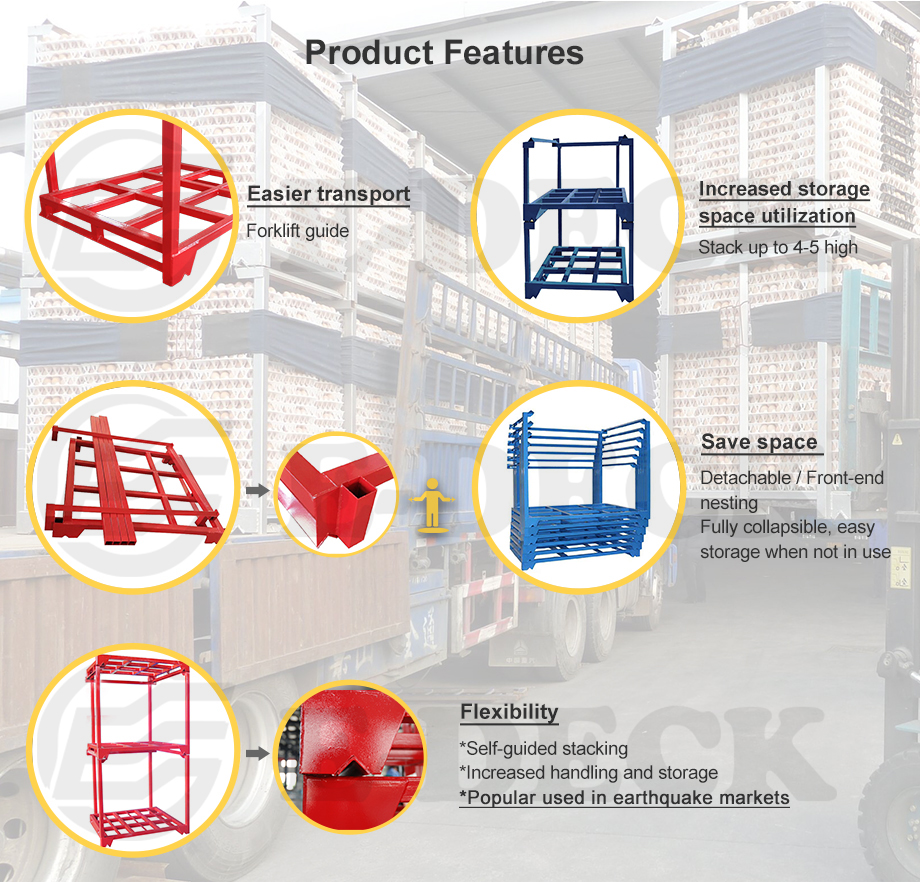 Warehouse Storage Durable Steel Stacking Metal Frame Pallet
