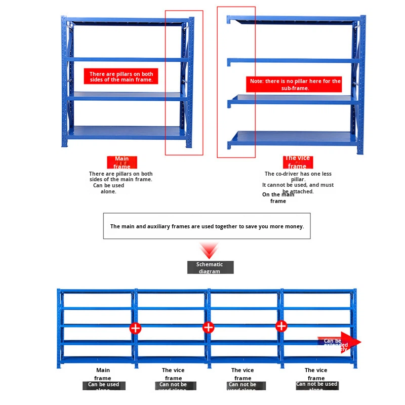 Steel Storage Racks Wholesale Warehouse Storage Shelves Heavy-Duty Multi-Layer Display Racks for Supermarket