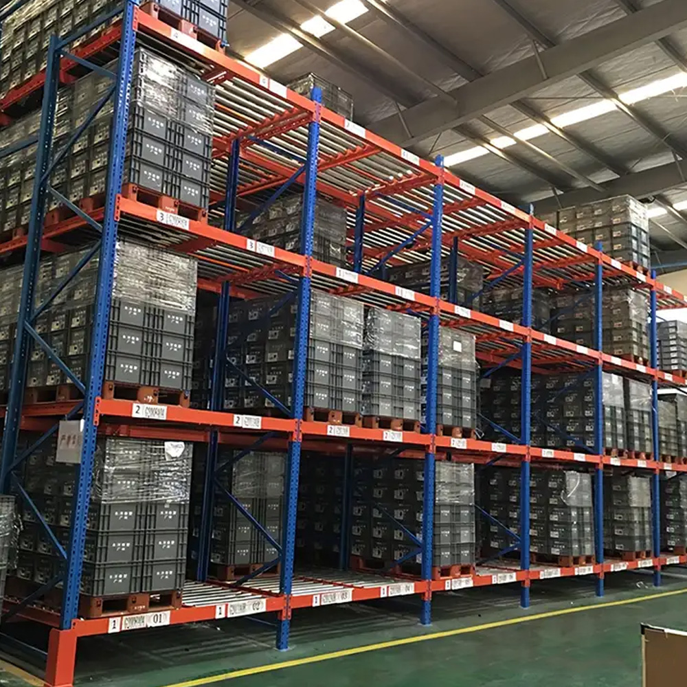 Hot Sale Steel Gravity Flow Roller Racking Systems Customized Heavy Duty Corrosion Protected Pallet Flow Rack