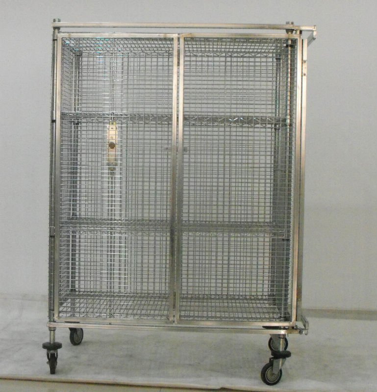 4-Tier Chrome Wire Shelving Unit Adjustable Industrial Storage Rack ESD-Safe for Factories Warehouses Standing Dinnerware
