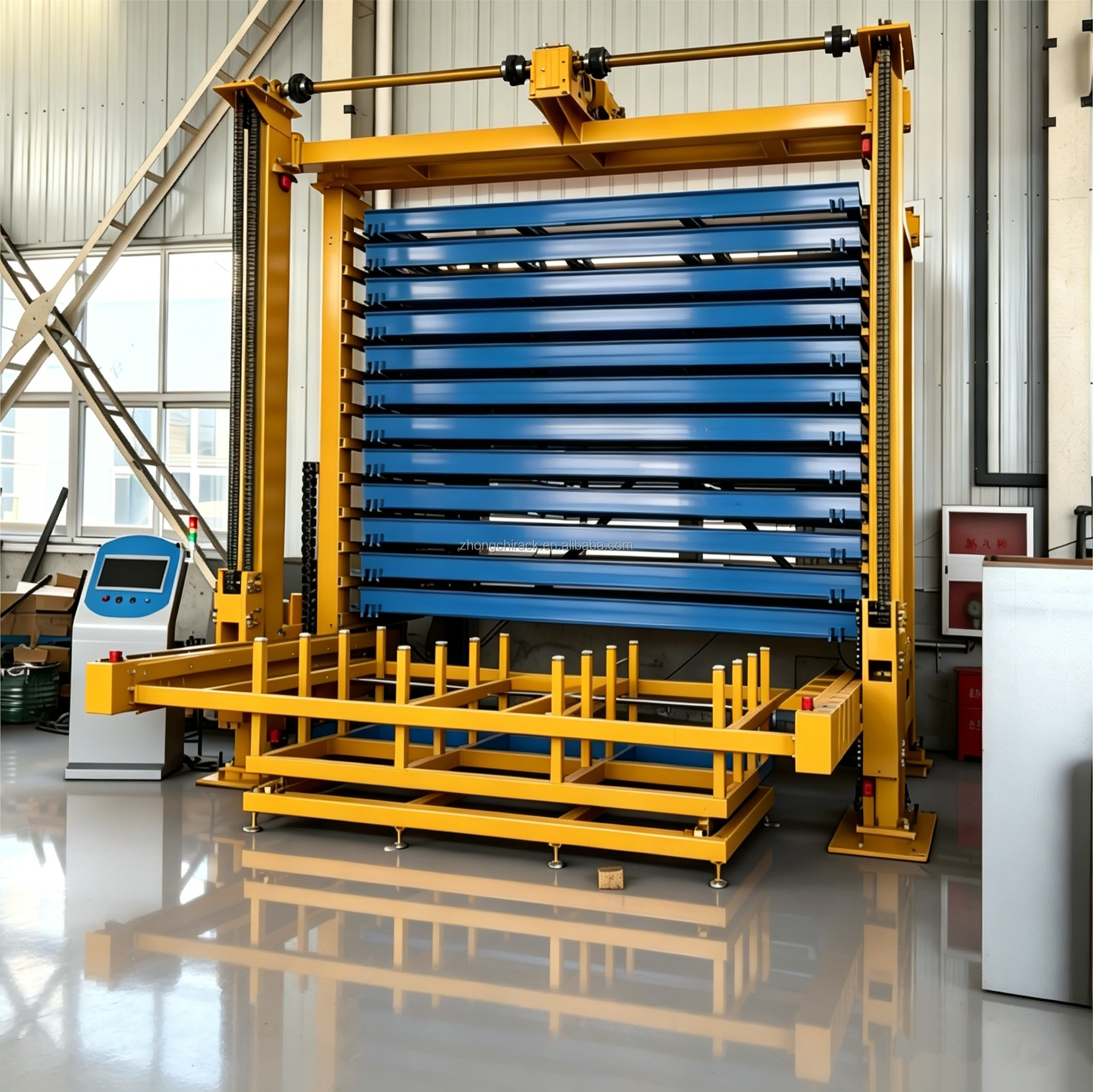 High Density 8-Layer Steel Automated Warehouse Rack System For Sheet Metal Storage Heavy Duty Anti-Rust Industrial Structure