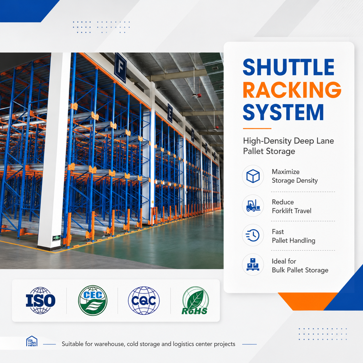 Factory Supply Radio Shuttle Rack Heavy Duty Pallet Shuttle Racking System High Density Warehouse Storage Custom OEM Supplier