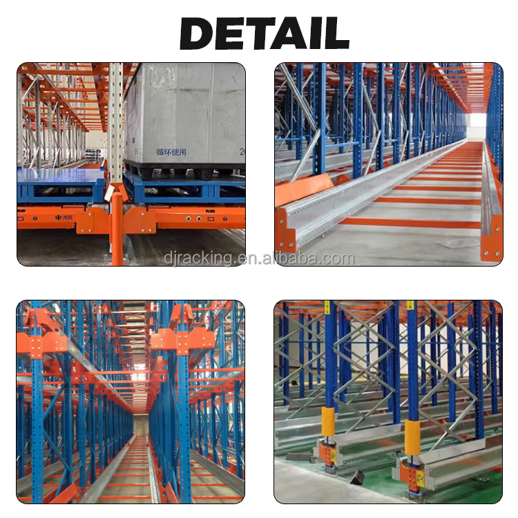 DJ China Heavy Duty Steel Push-Back Pallet Rack With Powder Coating Corrosion Protection Customizable Length