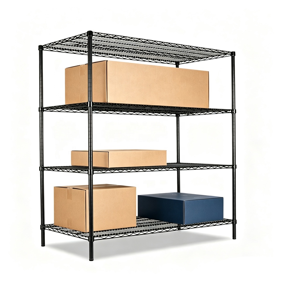 4 Layer Rack NSF Approved 800lbs Heavy Loading Capacity Warehouse Storage Steel Metal Racking Shelf
