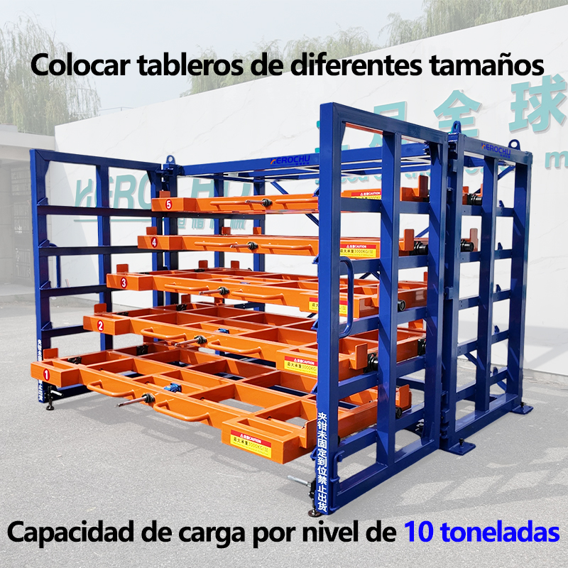 Industrial Steel Sheet Storage Rack With Roll-Out Shelves for Metalworking Shop, Factory Warehouse