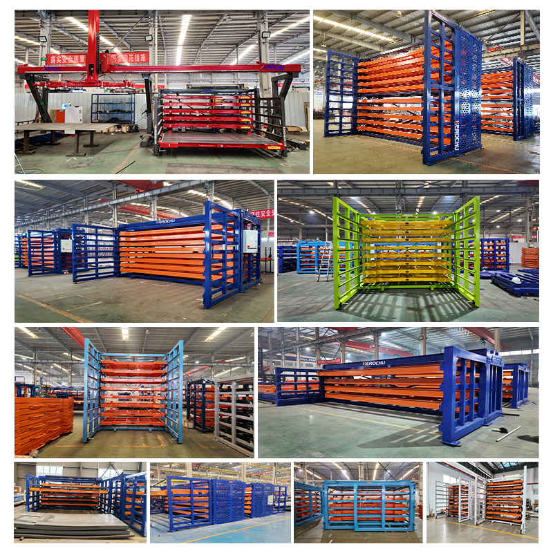 Sliding Shelf Rack Stacking Racks Shelves Sheet Metal Storage Rack Metal Sheet Rack Warehouse Rack Anti-Rust Foldable 6-Layer