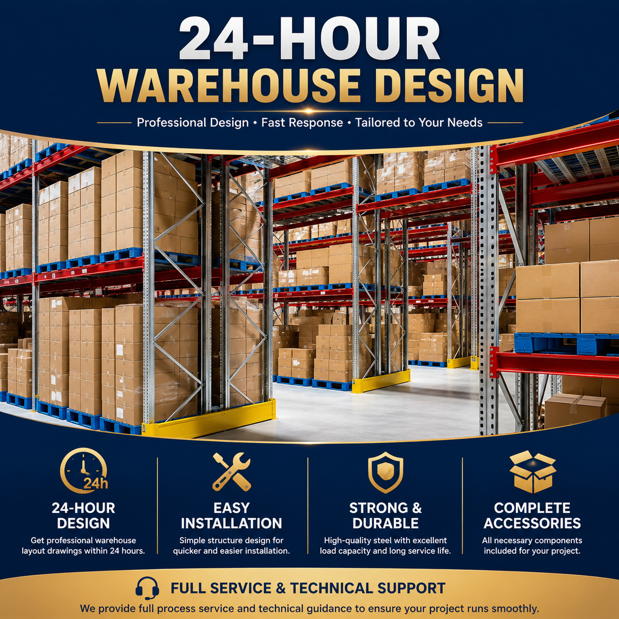 Adjustable Steel Storage Rack Heavy Duty Pallet Racking With Q235B Steel Material for Industrial Warehouse