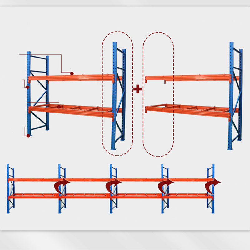 Customized 4 Layers Metal Warehouse Heavy Duty Pallet Shelves Racking Systems Cold Rolled Steel Supermarket Storage Rack