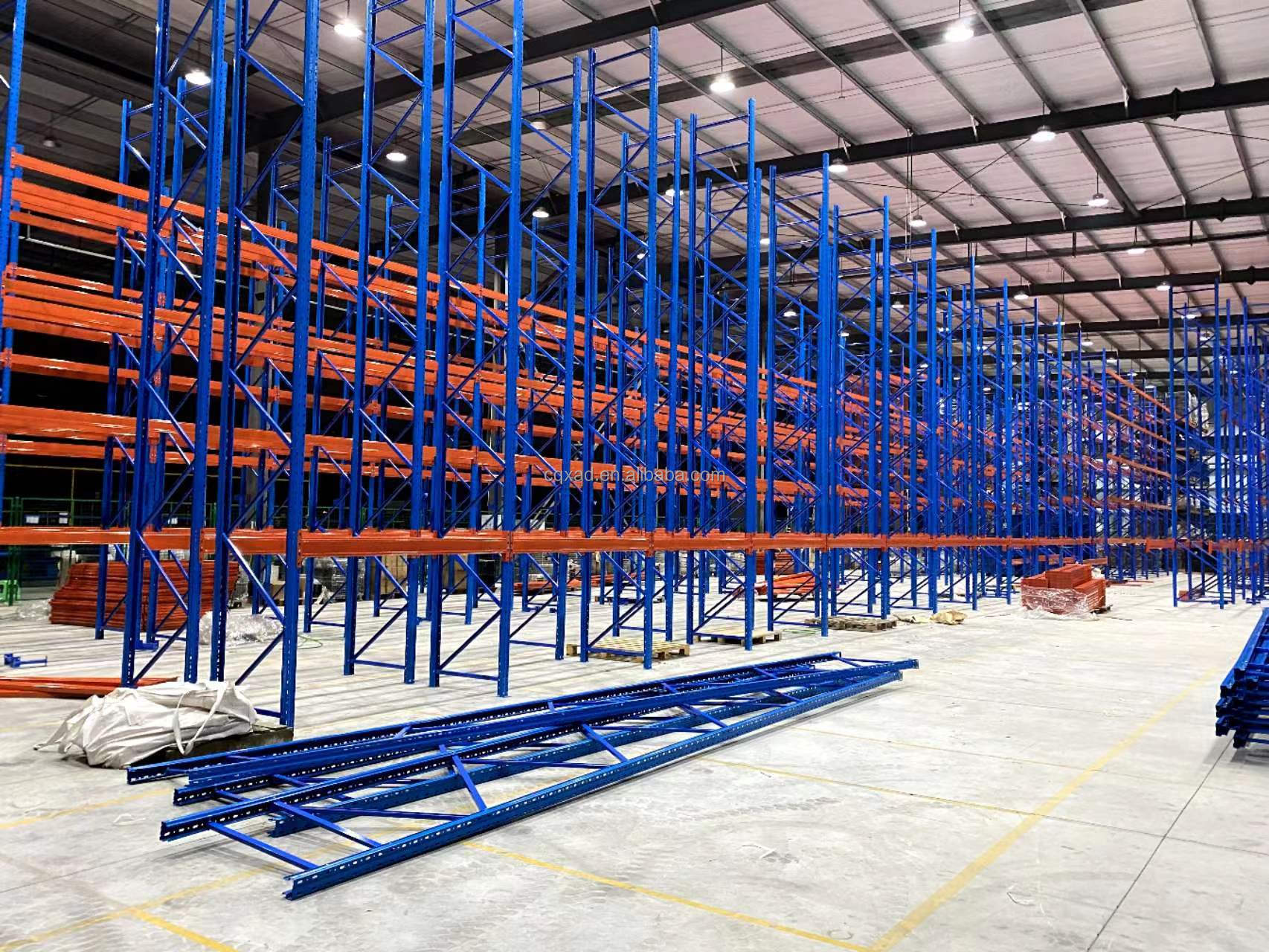 Adjustable Steel Heavy-Duty 5-Layer Warehouse Storage Shelves Van Racking Systems with Safety Railguards